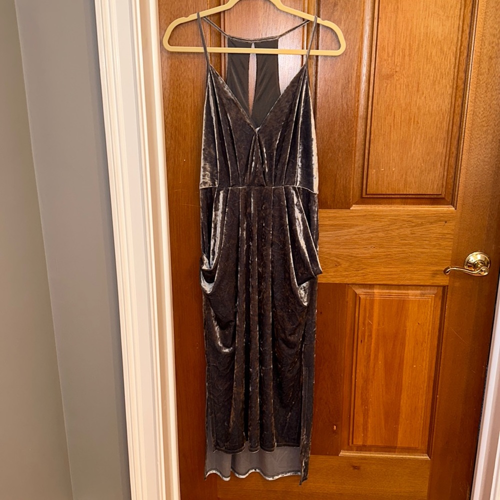 Grey Velvet Dress